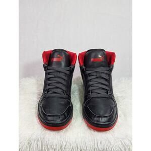 PUMA Rebound Layup Basketball Shoes Size 7 C Black & Red High Top Sneakers